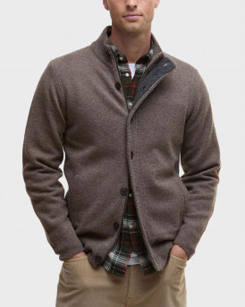 BARBOUR ESSENTIAL PATCH-ZIP ΑΝΔΡΙΚΗ ΠΛΕΚΤΗ ΖΑΚΕΤΑ - MΚΝ0731 - ΚΑΦΕ