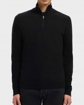 SELECTED BERG ΑΝΔΡΙΚΟ HALF ZIP-UP ΠΟΥΛΟΒΕΡ - 16074687 - ΜΑΥΡΟ
