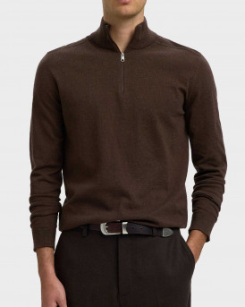 SELECTED BERG ΑΝΔΡΙΚΟ HALF ZIP-UP ΠΟΥΛΟΒΕΡ - 16074687 - ΚΑΦΕ