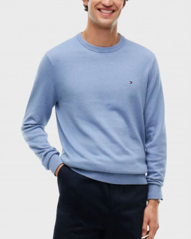 TOMMY HILFIGER PIMA ORG CTN ΑΝΔΡΙΚΟ ΚΑΣΜΙΡ ΜΑΚΡΥΜΑΝΙΚΟ ΠΟΥΛΟΒΕΡ - MW0MW28046 - ΣΙΕΛ