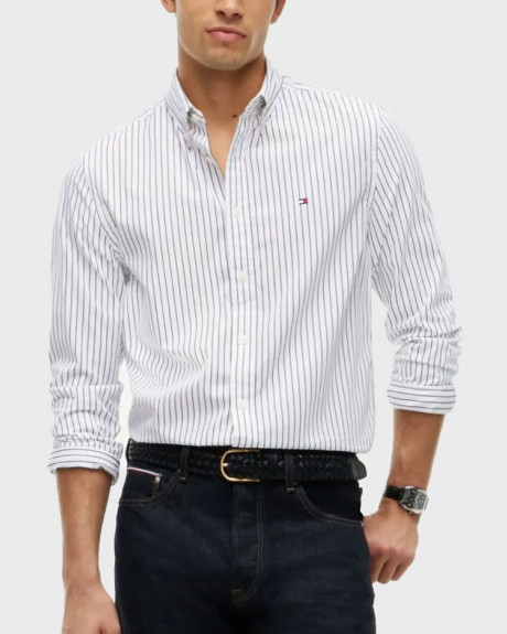 TOMMY HILFIGER FLEX ΑΝΔΡΙΚΟ ΜΑΚΡΥΜΑΝΙΚΟ ΡΙΓΕ ΠΟΥΚΑΜΙΣΟ - MW0MW44571