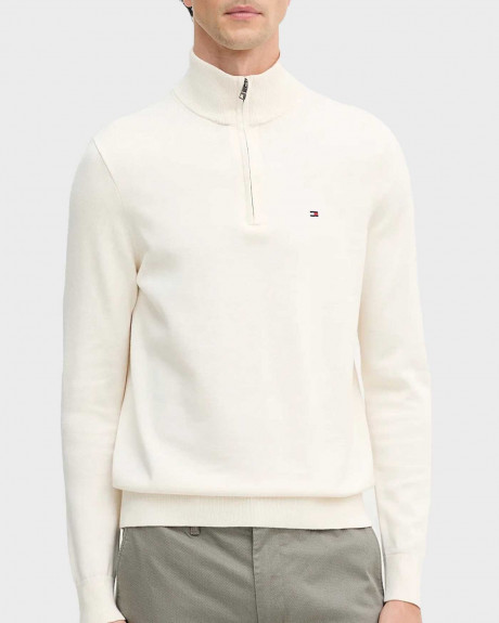 TOMMY HILFIGER ΑΝΔΡΙΚΟ ΒΑΜΒΑΚΕΡΟ HALF ZIP-UP ΠΟΥΛΟΒΕΡ - MW0MW37331