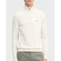 TOMMY HILFIGER ΑΝΔΡΙΚΟ ΒΑΜΒΑΚΕΡΟ HALF ZIP-UP ΠΟΥΛΟΒΕΡ - MW0MW37331 - ΕΚΡΟΥ