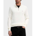 TOMMY HILFIGER ΑΝΔΡΙΚΟ ΠΛΕΚΤΟ HALF ZIP-UP ΠΟΥΛΟΒΕΡ - MW0ΜW28049 - ΕΚΡΟΥ