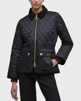 BARBOUR BEADNELL FITTED ΓΥΝΑΙΚΕΙΟ ΚΟΝΤΟ ΚΑΠΙΤΟΝΕ ΜΠΟΥΦΑΝ - LQU1765 - ΜΑΥΡΟ