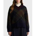 BARBOUR SHAE V-NECK ΓΥΝΑΙΚΕΙΟ ΜΑΛΛΙΝΟ ΚΑΡΟ ΠΟΥΛΟΒΕΡ - LKN1841 - ΛΑΔΙ