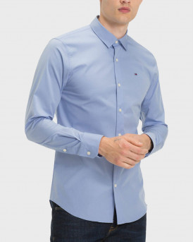 TOMMY JEANS TJM ORIGINAL STRETCH ΑΝΔΡΙΚΟ ΜΑΚΡΥΜΑΝΙΚΟ ΠΟΥΚΑΜΙΣΟ ΣΤΕΝΗ ΓΡΑΜΜΗ - DM0DM04405 - ΣΙΕΛ
