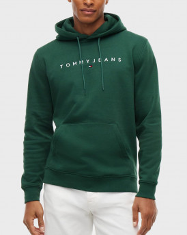 TOMMY JEANS TJM REG LINEAR LOGO ΑΝΔΡΙΚΟ ΦΟΥΤΕΡ ΜΕ ΚΟΥΚΟΥΛΑ - DM0DM20746 - ΠΡΑΣΙΝΟ