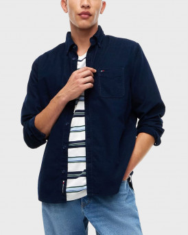 TOMMY JEANS TJM REG CORDUROY ΑΝΔΡΙΚΟ ΜΑΚΡΥΜΑΝΙΚΟ ΚΟΤΛΕ ΠΟΥΚΑΜΙΣΟ - DM0DM023517 - ΜΠΛΕ
