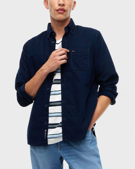TOMMY JEANS TJM REG CORDUROY ΑΝΔΡΙΚΟ ΜΑΚΡΥΜΑΝΙΚΟ ΚΟΤΛΕ ΠΟΥΚΑΜΙΣΟ - DM0DM023517