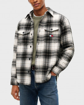 TOMMY JEANS TJM TARTAN CHECK ΑΝΔΡΙΚΟ ΚΑΡΟ OVERSHIRT - DM0DM23616 - ΜΑΥΡΟ