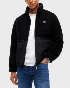 TOMMY JEANS MIX TEDDY ESSENTIAL ΑΝΔΡΙΚΗ ZAKETA - DM0DM23227 - ΜΑΥΡΟ