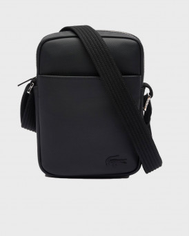 LACOSTE SATCHEL CLASSIC PIQUE EFFECT VERTICAL ΑΝΔΡΙΚΟ ΤΣΑΝΤΑΚΙ ΩΜΟΥ - NH4422HC - ΜΑΥΡΟ