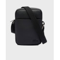 LACOSTE SATCHEL CLASSIC PIQUE EFFECT VERTICAL ΑΝΔΡΙΚΟ ΤΣΑΝΤΑΚΙ ΩΜΟΥ - NH4422HC - ΜΑΥΡΟ