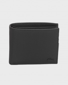 LACOSTE BILLFOLD COIN ΑΝΔΡΙΚΟ ΜΕΣΑΙΟΥ ΜΕΓΕΘΟΥΣ ΠΟΡΤΟΦΟΛΙ - ΝH4421HC - ΜΑΥΡΟ
