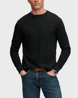 SUPERDRY PROCLUB SLUB WAFFLE MEN'S KNITWEAR - M6010973A - BLACK