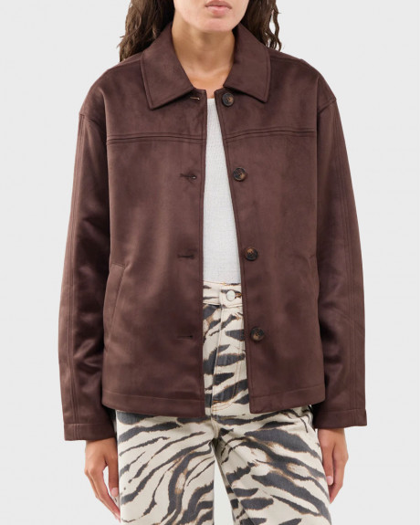 ONLY ONLCAROLINA WOMEN'S SUEDE JACKET - 15370591
