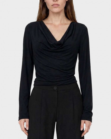 MY T WOMEN'S LONGSLEEVE DRAPED TOP - W27Β6023