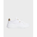 TOMMY HILFIGER WOMEN'S LEATHER SNEAKERS - FW0FW09456 - WHITE
