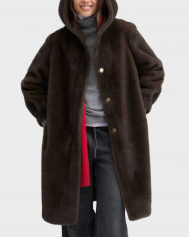 EMME BY MARELLA WOMEN'S REVERSIBLE FUR COAT - 26254561022 - BROWN