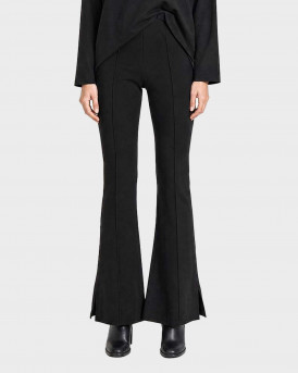 MY T WOMEN'S ELASTIC FLARED PANTS - W27Τ2142 - BLACK
