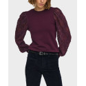 ONLY GLOW WOMEN'S PULLOVER WITH PUFFY SLEEVES - 15382123 - BLACK