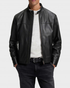 BOSS JOSLAY1 MEN'S LEATHER JACKET - 50566585 - BLACK