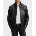 BOSS JOSLAY1 MEN'S LEATHER JACKET - 50566585 - BLACK