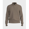 BOSS H-LANCIONE MEN'S WOOL LONG SLEEVE KNITTED POLO SHIRT - 50571927 - BEIGE