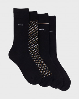 BOSS MEN'S HIGH SOCKS 4 PCS. - 50524322 - BLACK