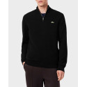 LACOSTE ΑΝΔΡΙΚΟ ΒΑΜΒΑΚΕΡΟ HALF ZIP-UP ΠΟΥΛΟΒΕΡ - AH1980 - ΜΑΥΡΟ