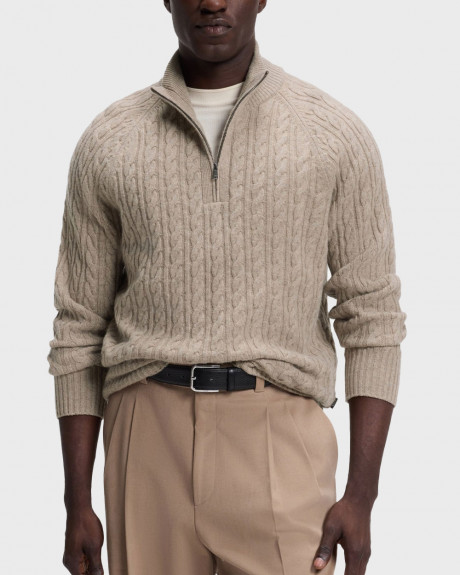 BOSS H-FURORE MEN'S ZIP-NECK KNIT - 50570640