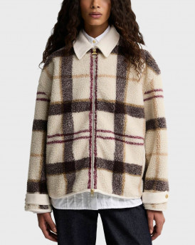BARBOUR HAZELWOOD TARTAN WOMEN'S FLEECE JACKET - LFL0085 - BEIGE