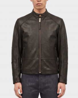 HUGO LIKOS MEN'S LEATHER JACKET - 50564039 - BROWN