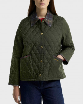 BARBOUR ICONS LIDDESDALE TARTAN CROP WOMEN'S JACKET - LQU1934 - OLIVE GREEN