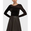 ONLY SMOOTH MESH MIX ΓΥΝΑΙΚΕΙΑ ΜΑΚΡΥΜΑΝΙΚΗ ΜΠΛΟΥΖΑ - 15360668  - ΜΑΥΡΟ