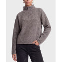 ONLY CLARA WOMEN'S HALF ZIP-UP PULLOVER - 15378495 - GREY