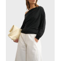 TOPSHOP TSRINA ΓΥΝΑΙΚΕΙΑ ΜΑΚΡΥΜΑΝΙΚΗ OFF SHOULDER ΜΠΛΟΥΖΑ - 31001581 - ΜΑΥΡΟ