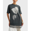TOPSHOP BRIT ΓΥΝΑΙΚΕΙΟ T-SHIRT ΜΕ ΔΑΝΤΕΛΑ - 31002192 - ΑΝΘΡΑΚΙ