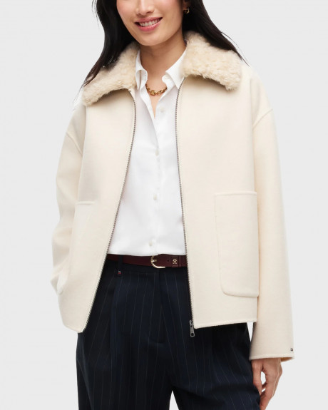 TOMMY HILFIGER WOMEN'S DOUBLE-FACED WOOL BLEND JACKET - WW0WW52915
