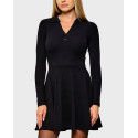 TOMMY JEANS WOMEN'S POLO LONG SLEEVE MINI DRESS - DW0DW23321 - BLACK