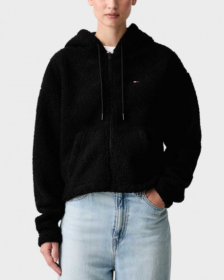 TOMMY JEANS WOMEN'S FLEECE JACKET WITH HOOD - DW0DW23291