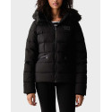 TOMMY JEANS WOMEN'S QUILTED JACKET WITH HOOD AND FAUX FUR - DW0DW23409 - ECRU