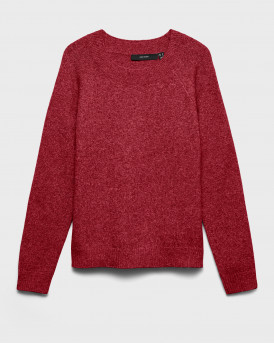VERO MODA VMDOFFY WOMEN'S KNITTED PULLOVER REGULAR FIT - 10201022 - RED