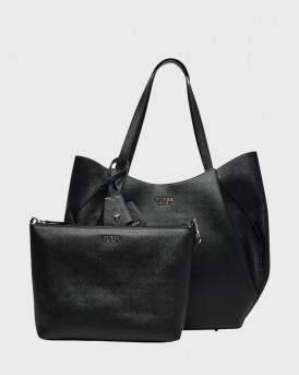 GUESS AMORETTE WOMEN'S 2 IN 1 TOTE BAG - HWBG7898240 - BLACK