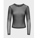 ONLY OPUS WOMEN'S SHEER TOP WITH RHINESTONES - 15384893 - BLACK