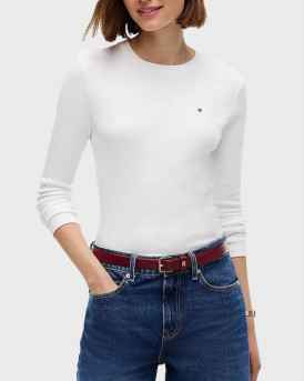 TOMMY HILFIGER CODY ΓΥΝΑΙΚΕΙΑ ΜΑΚΡΥΜΑΝΙΚΗ ΜΠΛΟΥΖΑ - WW0WW53689 - ΑΣΠΡΟ