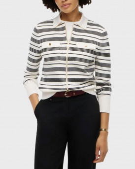 TOMMY HILFIGER WOMEN'S STRIPED CARDIGAN - WW0WW51415 - BEIGE