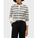 TOMMY HILFIGER WOMEN'S STRIPED CARDIGAN - WW0WW51415 - BEIGE