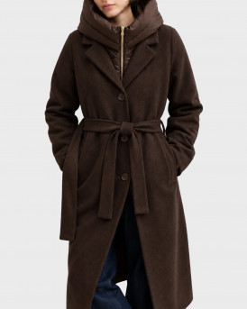 EMME BY MARELLA DESIDERIO WOMEN'S COAT WITH DETACHABLE HOOD - 26254961122 - BROWN